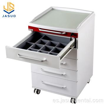 Gabinete dental móvil médico blanco con cajones